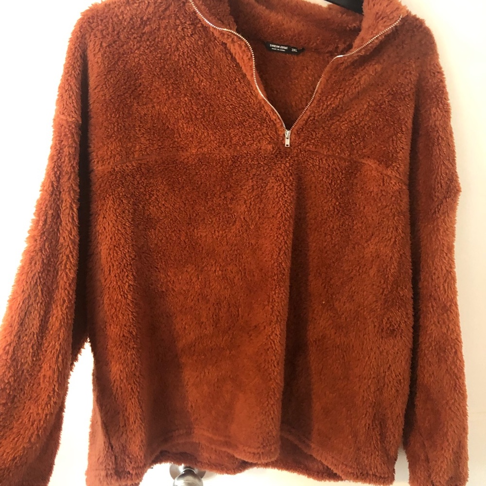 Rust Orange Sherpa Jacket - Picture 3 of 3
